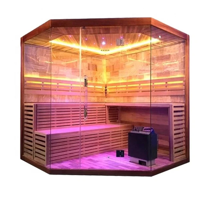1750W Hemlock Cedar خانه سونا اتاق با 8mm شیشه سخت سیستم ایمنی کنترل صفحه کامپیوتر.