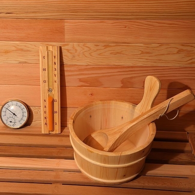 سونای بشکه ای بخار سنتی چوب جامد بزرگ با اجاق گاز 6 کیلو وات