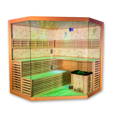 1750W Hemlock Cedar خانه سونا اتاق با 8mm شیشه سخت سیستم ایمنی کنترل صفحه کامپیوتر.