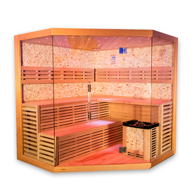 1750W Hemlock Cedar خانه سونا اتاق با 8mm شیشه سخت سیستم ایمنی کنترل صفحه کامپیوتر.