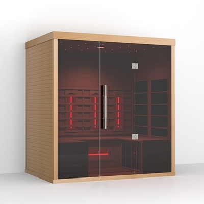 Hemlock Wood 4 نفره Smartmak سونای سونای خشک دور مادون قرمز برای خانه 2700w