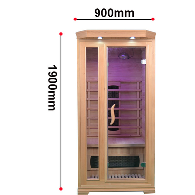 1 نفره خانه گوشه سونا مادون قرمز کابین Canada Hemlock Indoor