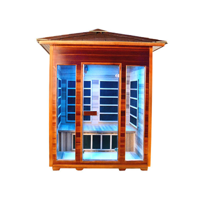 سونای مادون قرمز دور OEM Outside Red Cedar 4 نفر سونای فضای باز